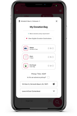 Givee app donation bag preview