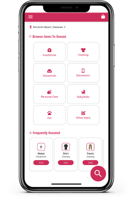 Givee app donation home preview